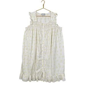 Blair Prairie Cottagecore Floral Button Down Nightgown Cotton Blend XL